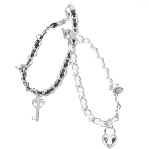 Braccialetti con ciondoli Bracciale con serratura a chiave Pendenti per coppie Cose accoppiate per regali di coppia Decorano articoli di spedizione gratuiti