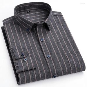 Camisas casuais masculinas Mens lavado escovado manga longa 2024 único bolso confortável algodão moda slim fit botão para baixo