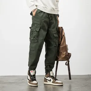 Calças masculinas Mens Carga 2024 Primavera e Outono Casual Multi-bolso Exército Trabalho Combate Calças Militares para