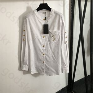 Embroidery Letter T Shirt Women Single Metal Breasted Thin Long Sleeved Shirt Jacket Summer Sunscreen Jacket