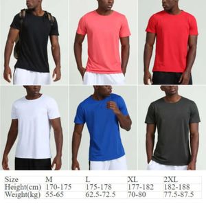 2024 lululemenI Lemens Yoga Mens Outfit Gym Tshirts Summer Exercise Fiess Wear Sportwear Running Trainer Short Sleeve Shirts Outdoor Tops Breathable kgkid556