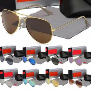 Pilot Sonnenbrille mit Box 2024Designer Anti-UV PC Objektiv Männer Frauen Sonnenbrille Brillen Gläser Metallrahmen u9a8 #