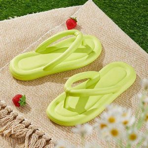 Tofflor Candy Colors Summer Beach Flip Flops for Women 2023 Ny Soft Bottom Platform Woman Comfy Non Slip Flat Slide Sandals014Z7N H2403223FAZ H240322