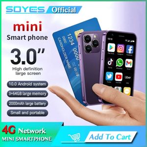 Pocket Mini 4G LTE Mobiltelefon Soyes X16 3,0 Zoll Super kleiner Bildschirm MTK6739 3 GB 64 GB Android 10.0 Kleinstes Smartphone