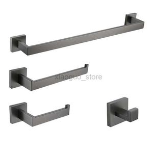 Handdukringar Gunmetal Handduk Rack Handduk Ring Toalettpappershållare Robe Hook Wall Mounted Accessories Hardware 240321