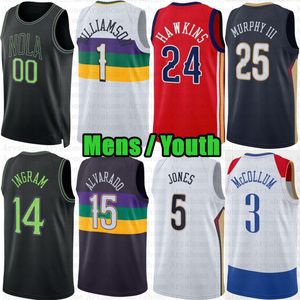 Custom Mens Młodzież Zion Brandon Ingram Williamson Pelican Basketball Jersey CJ McCollum Herbert Jones Jose Alvarado Hawkins Trey Murphy III Jonas Valanciunas City