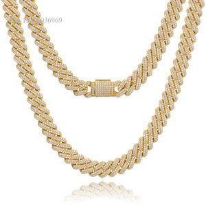 Custom S Jewelry Hip Hop Moon Double Rows Vvs Diamond Sier Moissanite Cuban Link Chain