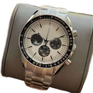 Watches Chronograph Watchmen Erkekler Omegs'i İzliyor Tam İşlevsellik Yüksek Kaliteli Mekanik Hareket Geri Şeffaf