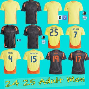 24/25 Colombia James Soccer Jerseys Hernandez Man Kit Columbia National Team Football Shirt Home Away Set Camisetas Copa America D.Valoyes Arango C. Chucho Cuadrado