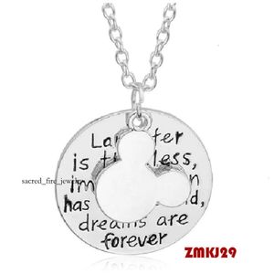 Quotlaughter is Timeless Pendant Imagination Has No Age and Dreams Are Foreverquot Maus Avatar Ohren Anhänger Halskette Damen Je2446448 70 1523