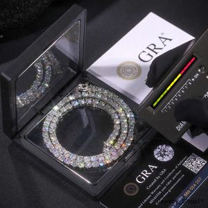 2024 pulseira colar hip-hop corrente de tênis 925 prata esterlina vvs moissanite diamante cluster congelado corrente cubana para homens mulheresq3