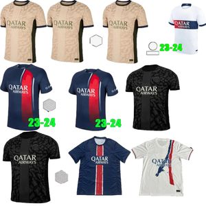 Soccer Jerseys Mbappe Maillot 23/24 Fan10 Hakimi Sergio Ramos M.ASension 2023 2024 Football Jersey Men Kit Set Uniform