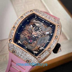 Designer RM Wrist Watch Collection Rm57-03 Original Diamond RM5703 Rose Gold Crystal Dragon Limited Edition Leisure