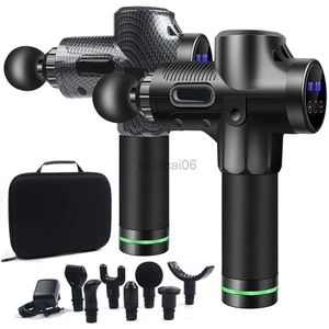 Massage Gun 7 Heads LCD Touch 30 Speed ​​High Frequency Massage Gun Muscle Relax Body Relaxation Electric Fascial Gun Massager Pistolet 240321