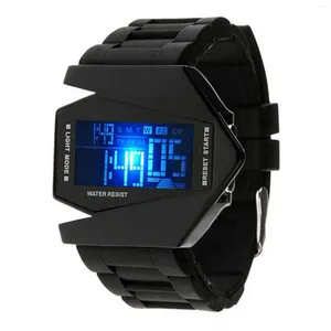 Wristwatches Cool Men Airplane Sport Digital Watch Colorful Alloy LED Alarm 2 Colors