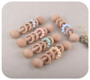 Baby Pacifiers Natural Wooden Silicone Teething Beads Infant Feeding Food Grade Soother Newborn Teeth Practice Toys Kids Chew Toy 4249506