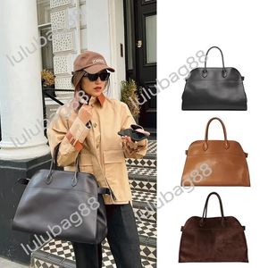 the row margaux 15 17 handbag designer bag simple tote bag exclusive soft suede genuine leather luxury bags large shoulder bag capacity high quality xb102