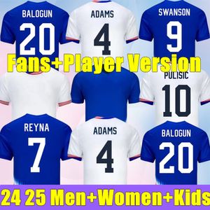 24 25 Pulisic McKennie Jersey Ertz Altidore Press Wood Morgan Lloyd 2024 2025 Ameryka koszula piłkarska Stany Zjednoczone Camisetas USA USMNT Player Men Kit