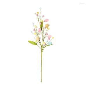 Fiori decorativi Uova di Pasqua Ramo di un albero Pick Ornamenti per vasi Ghirlanda primaverile per la festa in casa di nozze 50LB