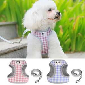 Dog Collars Harness With Retractable Leashes Adjustable Pet Vest Set Simple Design Walking Tool For Pomeranians Papillons