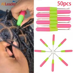 Needles Hot Sell 50/Pcs Hair Fashion Hook Needle Handle High Quality Crochet Needle Braids Hair Dreadlocks Needle Accessoires Tools