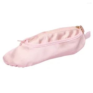 Sacos de armazenamento Ballet Sapato Personalizado Saco de Maquiagem Rosa Suporte Cosmético Macio Bolsa Portátil Criativo para Batom Sobrancelha Delineador