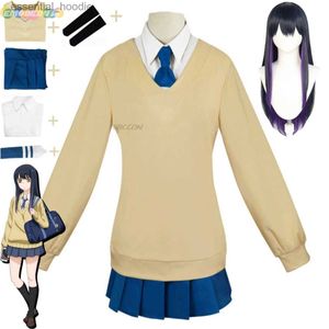 Cosplay trajes de anime mieruko chan yotsuya miko role-playing jk uniforme escolar japonês camisa com capuz peruca bonito kaii halloween setC24321