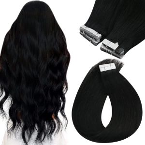 Extensions VeSunny Hair Tape In Hair Extensions Real Natural Hair Seamless Skin Weft Colorful Adhesive Glue On For Salon High Quality