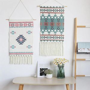 Tapeçarias macrame parede pendurado tapeçaria algodão linho borla artesanal tecido boêmio geométrico lona pano casa sala de estar boho decoração