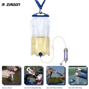 Survival Gravity Water Filter System for Outdoor Camping Hiking Emergency Kit Ultralight Water Filter with Water Reservoir Supplies