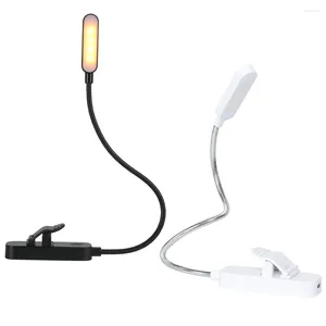 Table Lamps Mini Eye-Caring LED Read Light Adjustable Flexible Book Lights Rechargeable Dimming Clip For Kids Study