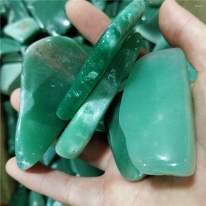 Estatuetas decorativas natural aventurina verde jade polido cascalhos acessórios de aquário decoração de jardinagem rochas para venda cristal