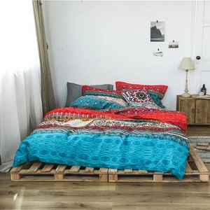 Bohemian Cotton 3D Combing Sets Sets Luksusowe Boho Duvet Zestaw Polowcase Queen King Size Bedlinen Bedspread 240313