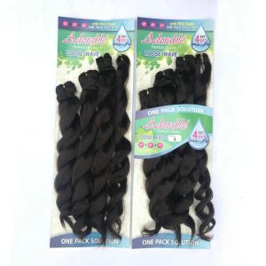 Pacote de pacotes de cabelo sintético adoráveis com trança livre onda solta 4pcs 220g cor natural pacote de fibra de alta temperatura tecelagem de cabelo