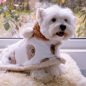 Hundkläder Pet Cloak Nightgown Cute Bear Winter Warm Cape Filts husdjur för Cat Dogs Supplies