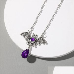 قلادة قلادة القوطية steampunk Vampire Bat Necklace Drop Dropend Droviour Pendants ot9fi