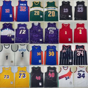 Vintage Vince Carter Basketball Jersey Throwback Shawn Kemp 40 Chris Webber 4 Dennis Rodman 73 Dikembe Mutombo 55 Grant Hill 33 John Stockton 12 Ray Allen 20 Retro