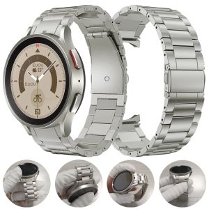 Orologi cinturino in acciaio inossidabile metallo per Samsung Galaxy Watch 5 Pro 45mm cinturino senza spazi (grigio titanio) 4 cinturino classico 46mm 42/40 44mm