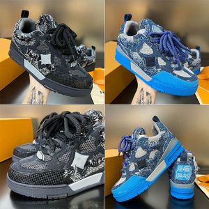 1854 Skate Sneakers Men Luxe Casual Shoes Side Incorporates Flower With Diamond Top Calfskin Breattable Mesh Bicolor Model Designer Womens Skate Sneakers