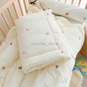 Quilts Cartoon Bear Bunny Baby Quilt Newborn Nap Quilts Soft Cotton Infant Blanket Spring Fall Winter Swaddle Wrapped Bedding 100*120CM 240321
