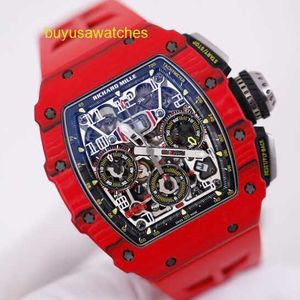 Diamond Sports Wrist Saat RM kol saati Red Devil Rm11-03 Mens Saat NTPT Karbon Fiber Otomatik Mekanik İsviçre Ünlü Saat Lüks Spor Saati Tek Saat