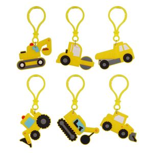 PVC KeyChain Cartoon Car Keychain Silikon Söt nyckelkedjor Student School Bag Pendant Party Christmas Gift