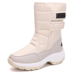 Stiefel Frauen Stiefel Winter halten warme mittlere Kalb Schneestiefel für Frauen schöne Mädchen Winterstiefel Outdoor Sneakers Flusenplüsch Winterschuhe