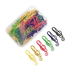 Note Paper 50Pcs/Box Creative Clips Colorful Filing Supplies Decorative Music Shape Clip Office Metal Cute Exquisite Stationery Accessories