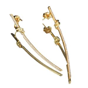 Projektantki kolczyki dla kobiety Kont kształt szterling sier długie i krótkie style Sier Rose Gold Diamonds Klasyczna biżuteria Elegancka walentynki Prezent z pudełkiem
