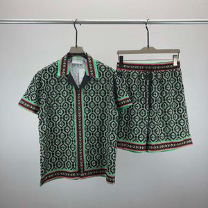 23ss Мужские дизайнерские спортивные костюмы Роскошные классические модные гавайские рубашки Спортивные костюмы шорты с принтом ананаса рубашка с короткими рукавами Костюм # 037