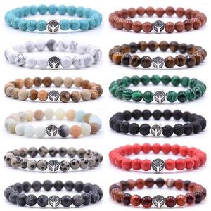 Strand Healing Chakra Crystal Pärledarmband för kvinnor Män stress Relief Yoga Peace Charms Bangle smycken