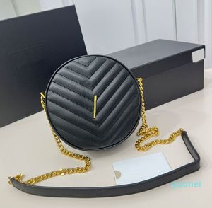 Round Crossbody Bag Leather Fashion Letters Designer Chain Shoulder Bags Small Plain Handbags Purse 2024