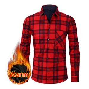 2024 New Plush Casual Thickened Warm Shirt for Men's Autumn Winter Long Sleeved Oversized Autumn Winter Shirts