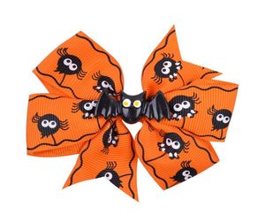 Halloween dekoration grosgrain band bågar för baby flickor spöke pumpa pinwheel hårklipp hårtillbehör 33 tum ysj188802028